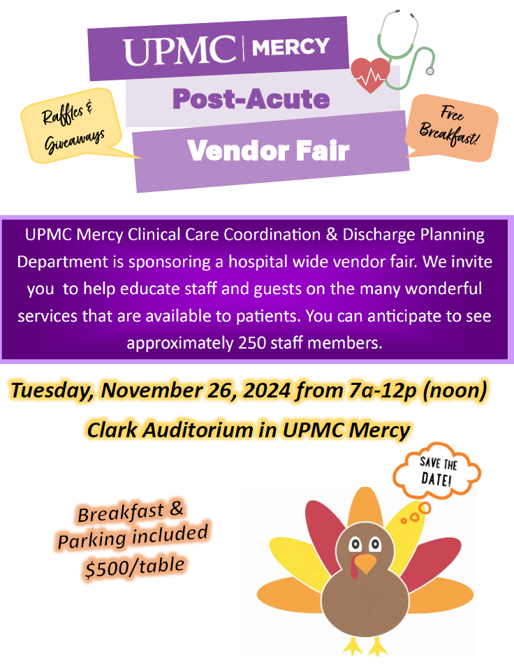 UPMC Mercy Post-Acute Vendor Fair